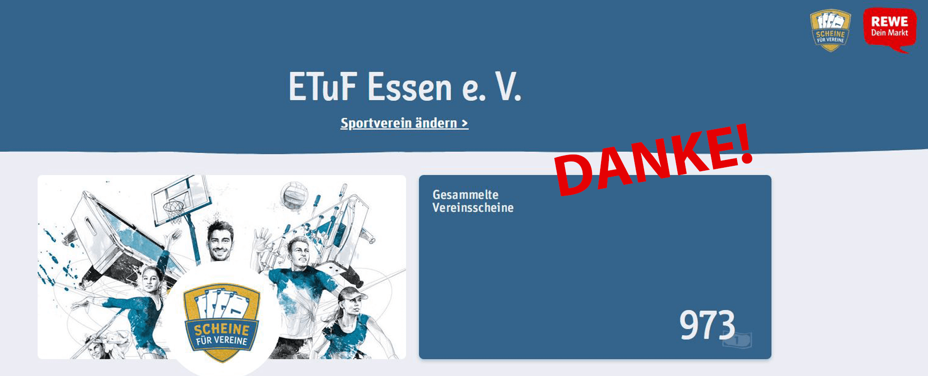 Scheine für Vereine - DANKE!