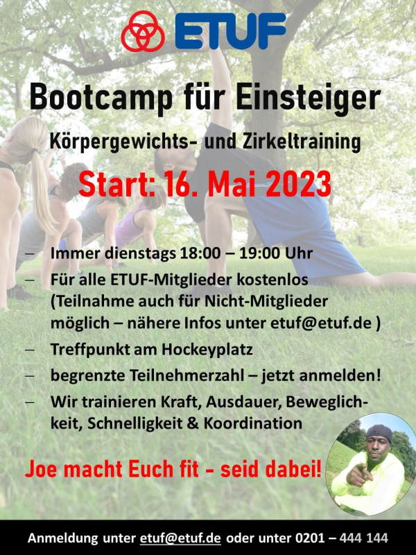 Poster Bootcamp für Einsteiger 2023.